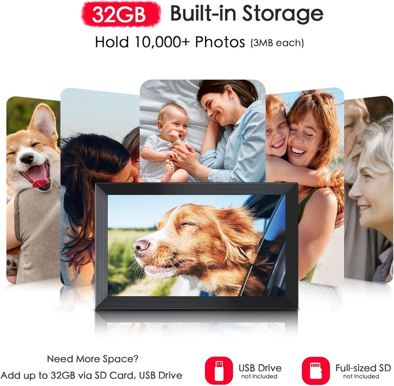 FLYRUIT Digital Picture Frame, Frameo 15.6 inch Large Digital Photo Frame WiFi, 1920 * 1080 IPS FHD Touchscreen, 32GB Storage, Instant Share Photo Video, Gift for Mom - Image 4